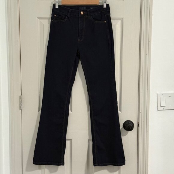 Curve Appeal Jeans Women 6/28 Blue Dark Wash High Rise Flare Stretch Boho Casual - Picture 1 of 14